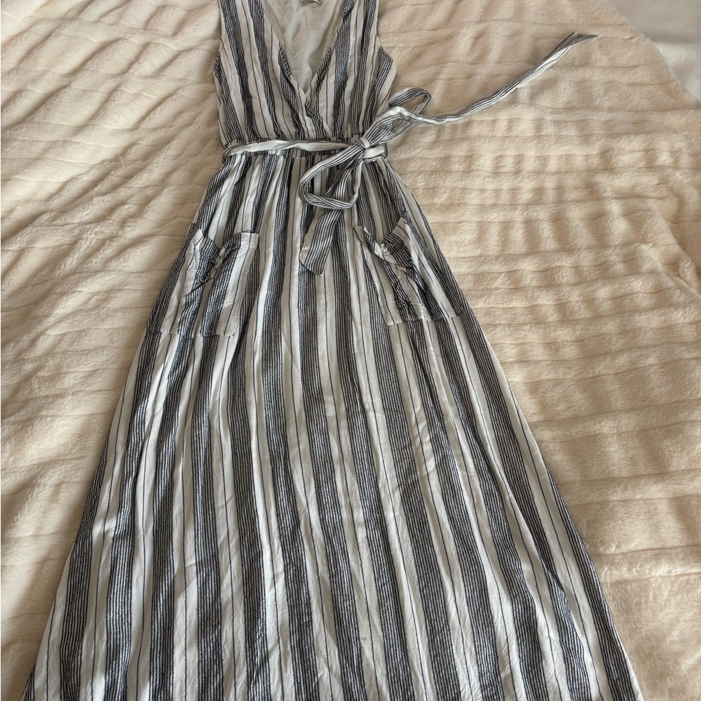 Harper Heritage Chic Striped Maxi Dress in Black and White